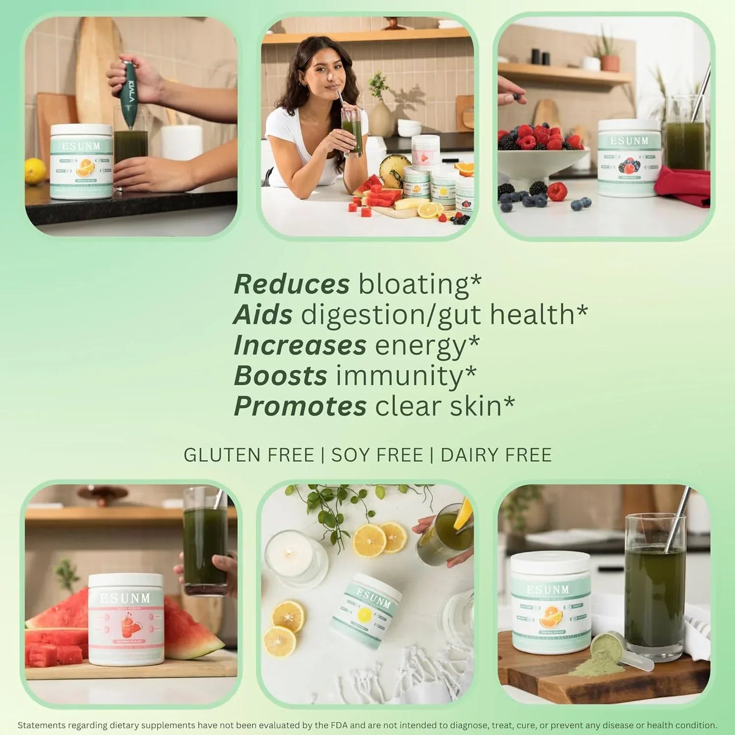 Santé de la digestion pour les femmes, soulagement des flatulences, santé intestinale, soins de la peau, avec spiruline (éclaboussures tropicales), suppléments nutritionnels
