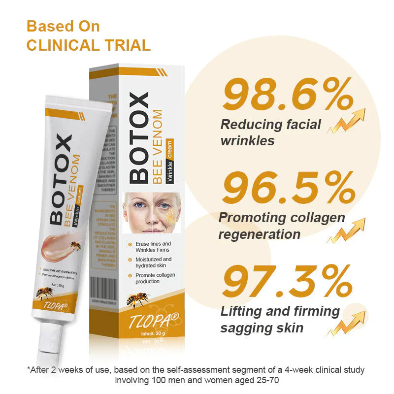 👨⚕️ Fabriqué et expédié en Allemagne ✅ Crème antirides au venin d'abeille et au Botox – DERNIER JOUR -80 %