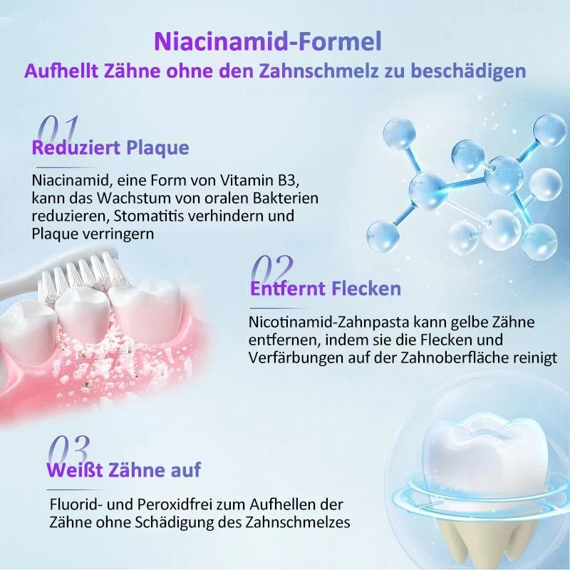 🔥Último día 49% de descuento🎁Pasta de dientes blanqueadora con niacinamida: blanquea los dientes, protege el esmalte y refresca el aliento con cada cepillado. 🦷🌿