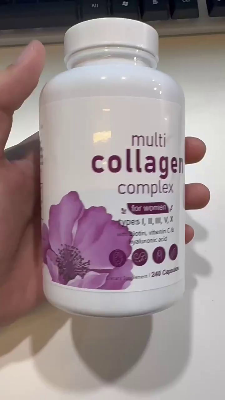 Micro Ingrédients: complexe multi-collations, 240 capsules | Type I, II, III, V, X avec acide hyaluronique, biotine, vitamine C | Peptides protéiques hydrolysés