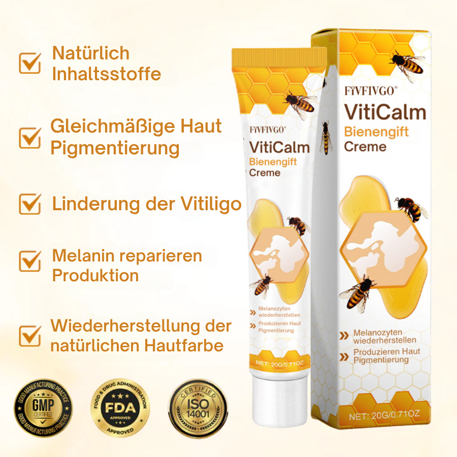 Crème au venin d'abeille Fivfivgo® VitiCalm,✔️95 % d'amélioration visible en 4 semaines, favorise la pigmentation et restaure le teint naturel de la peau