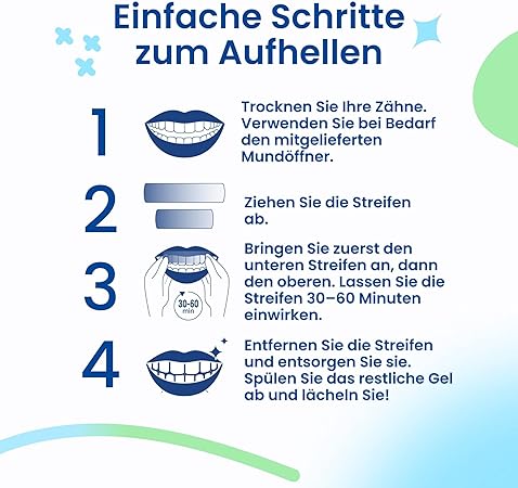 👨⚕️Recommandé par le CED✅Bandes de blanchiment dentaire professionnelles 21 applications - Sans danger pour l'émail - Sans sensibilité - Bandes de blanchiment dentaire professionnelles - 42 bandes + ouvre-bouche inclus
