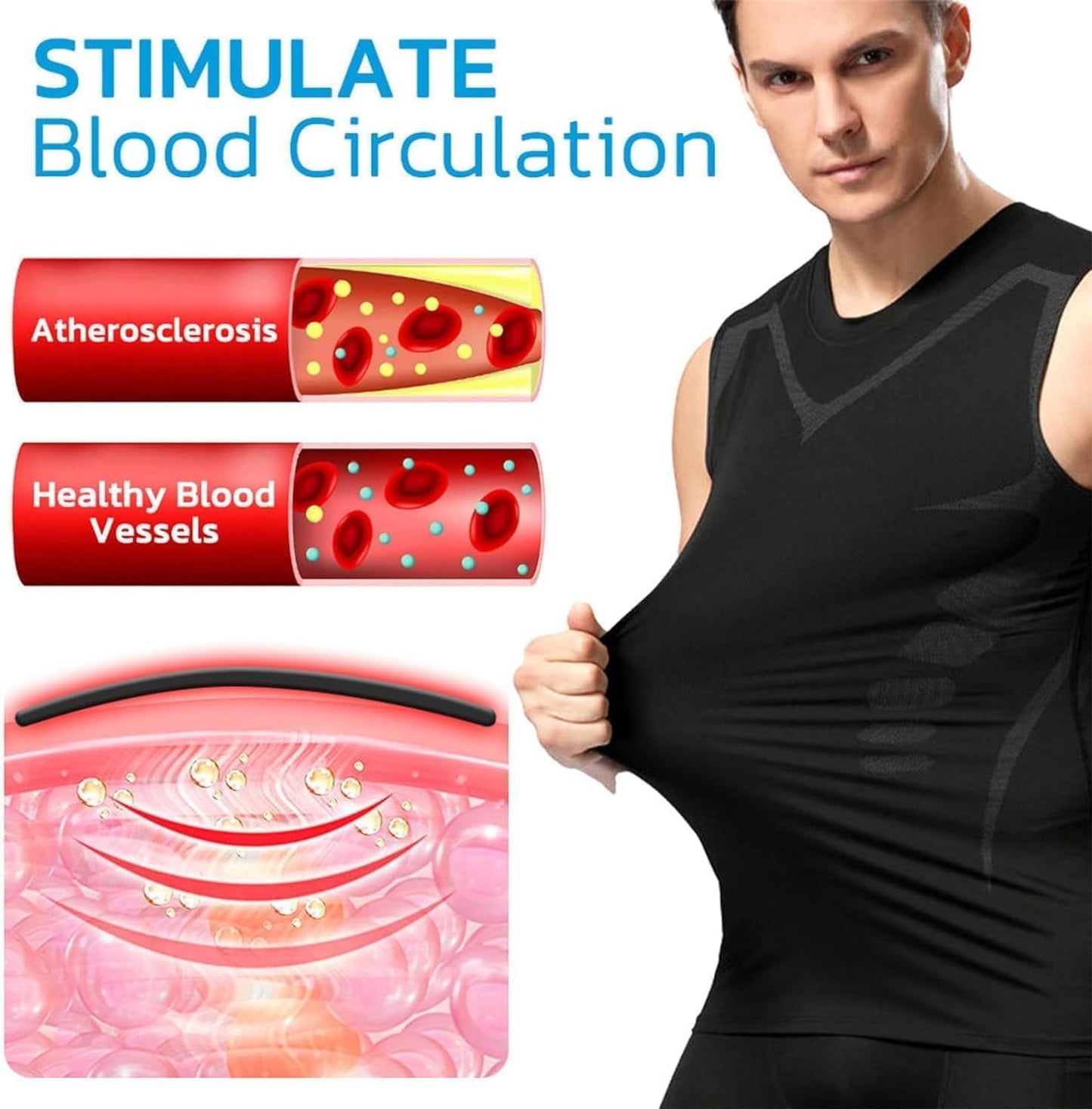 Pukmqu Gfouk Menionic Turmalin Nontion Corching West, ionic Shape-Noble Shirt, Correction de posture pour les hommes, Back Support Nest