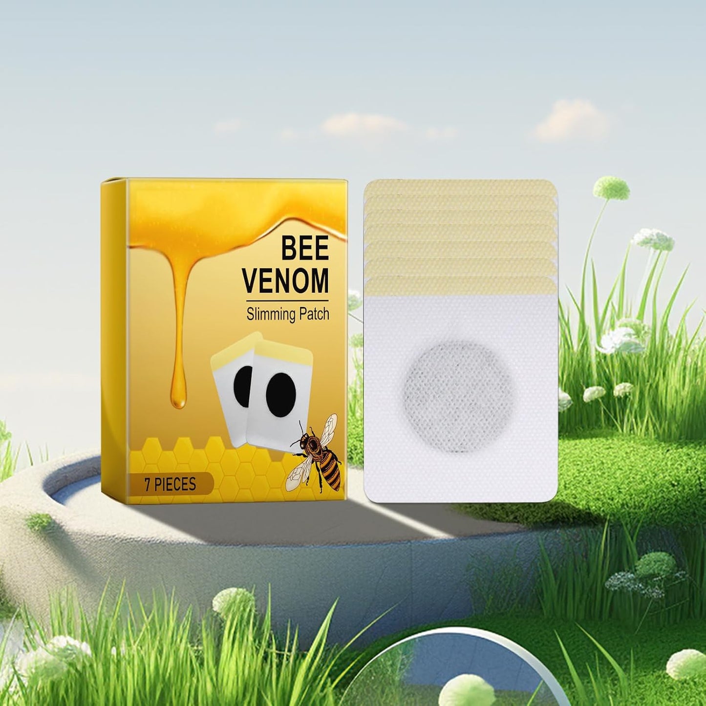 Passement de drainage lymphatique Bienengefift, gerfaster d'abeille, patch de drainage lymphatique de Beeergift, chaussée de désintoxication, adapté à tous les groupes d'âge (pack à 3)