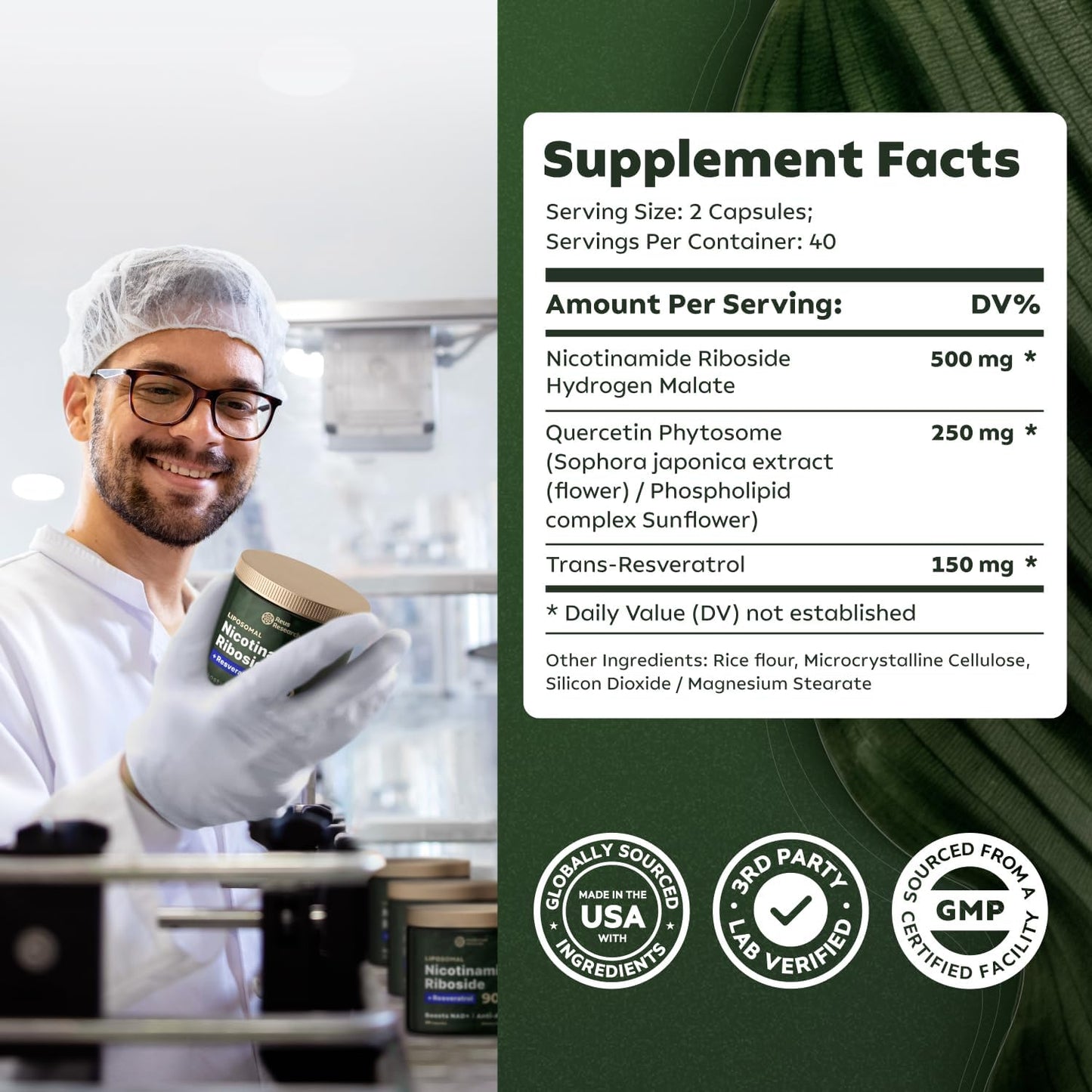 '-Reus Research NR900-NAD + Suppléments alimentaires pour soutenir le vieillissement cutané, pour plus d'énergie et de concentration - 80 pièces-vitamine et suppléments de bien-être