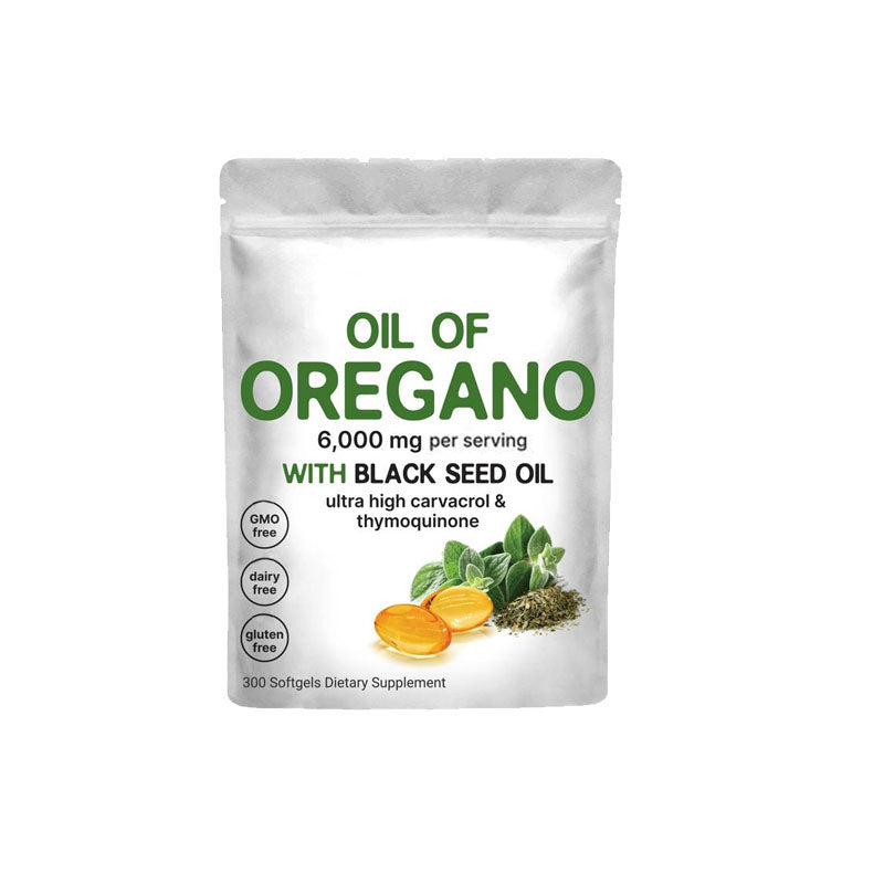 Micro ingrédients: huile d'origan avec huile de cumin noir, 300 capsules souples
