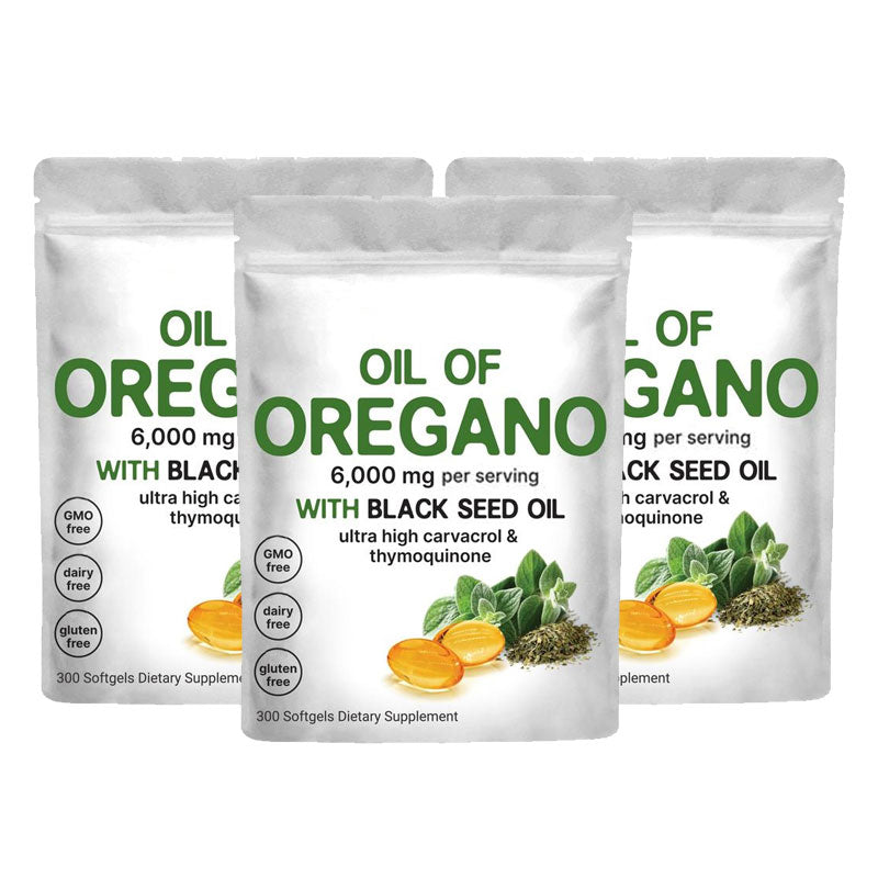 Micro ingrédients: huile d'origan avec huile de cumin noir, 300 capsules souples