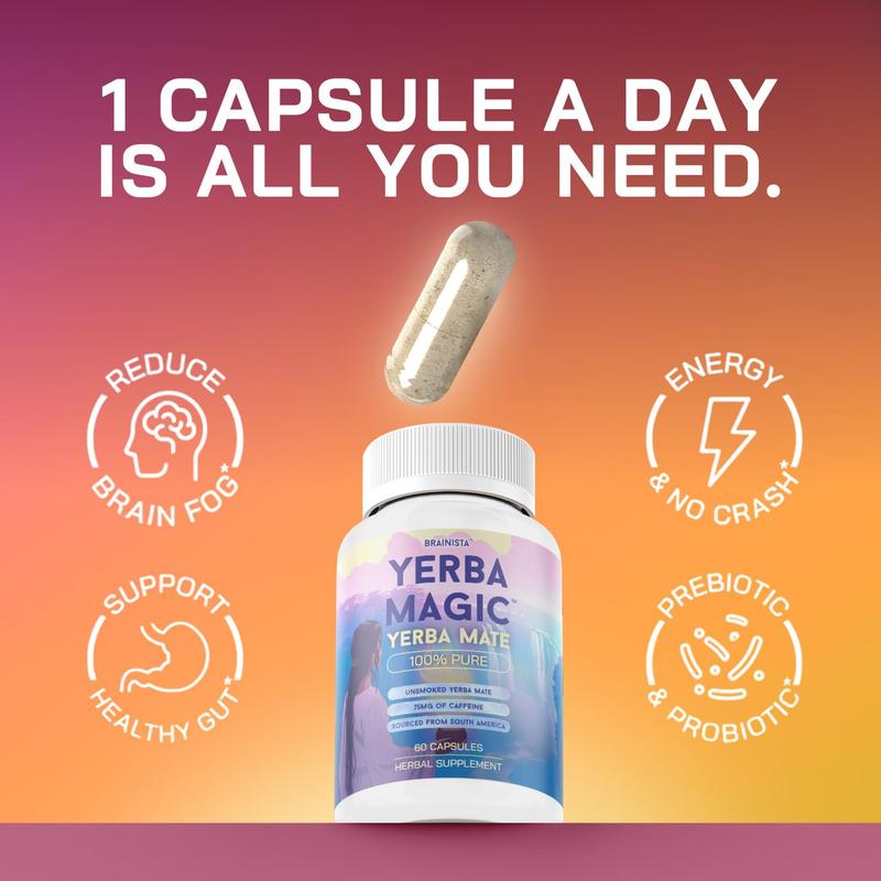 Yerba Magic Capsules-Pure Yerba Mate et 5-en-1 Super Mixing | Énergie naturelle