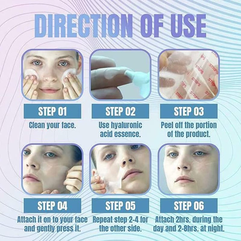 🛒🛍️✨VENTE CHAUDE 🏷️5 paires d'autocollants nourrissants pour le visage 🌱et élimination des rides