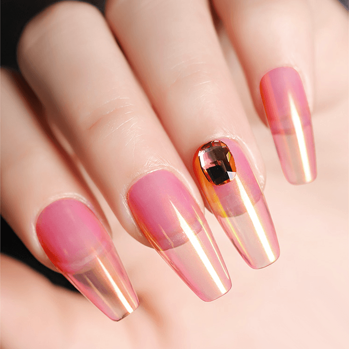Poudre d'ongles chromée