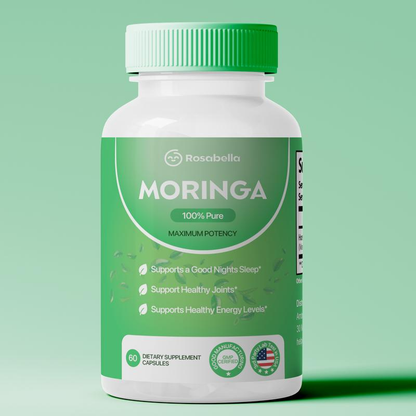 Capsules Rosabella Moringa (800 mg) pour soutenir le système immunitaire, la santé intestinale et les vitamines