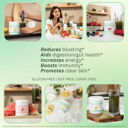 Digestion Health for Women, Relief of Flatulence, Intestinal Health, Skin Care, con spirulina (schizzi tropicali), integratori nutrizionali