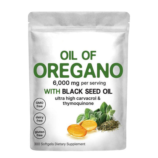 Micro ingrédients: huile d'origan avec huile de cumin noir, 300 capsules souples