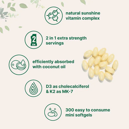 Capsules sadimanes de vitamine D3 K2