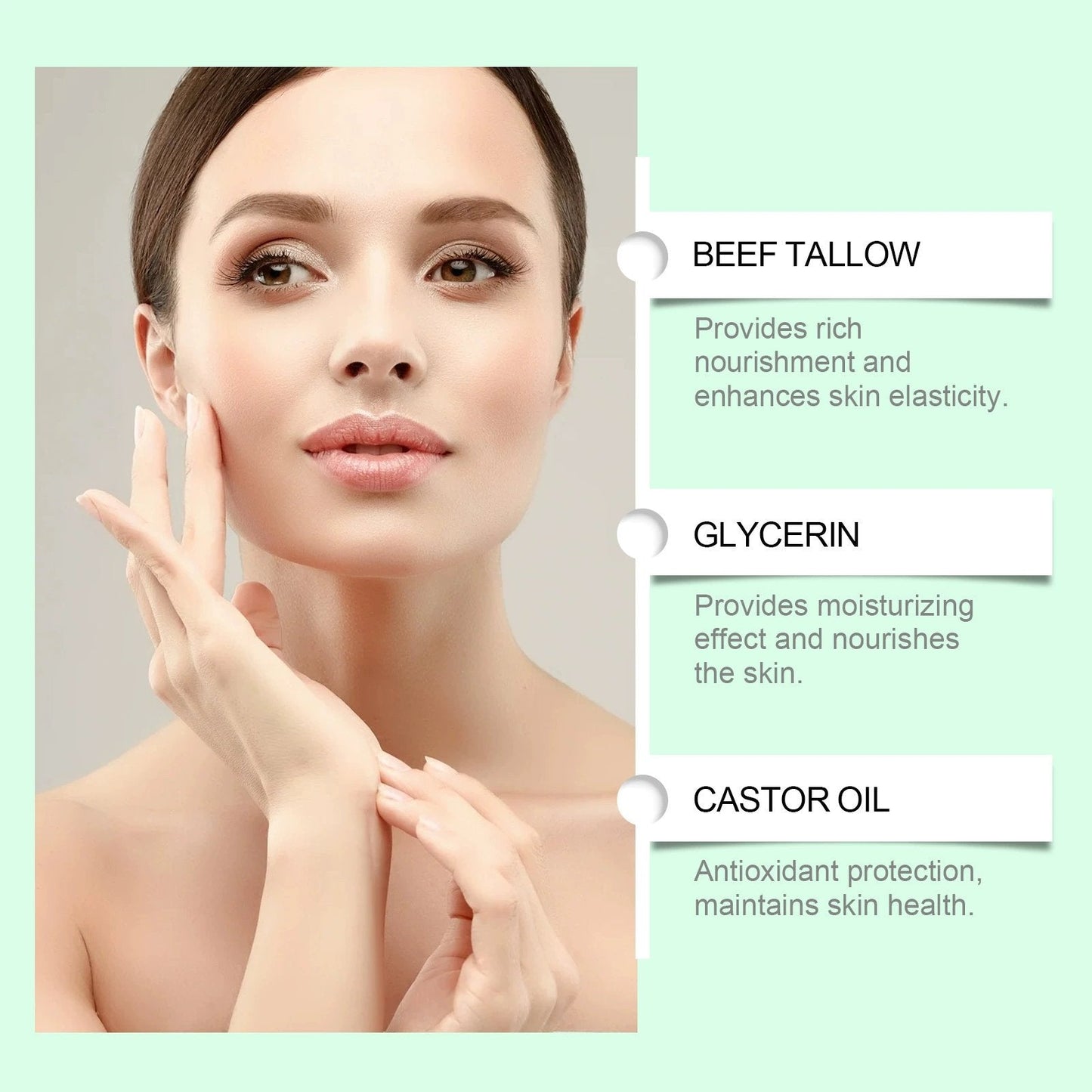 🌿 Baume de suif biologique à l'huile de ricin et à l'encens pour un soin naturel et hydratant de la peau ✨
