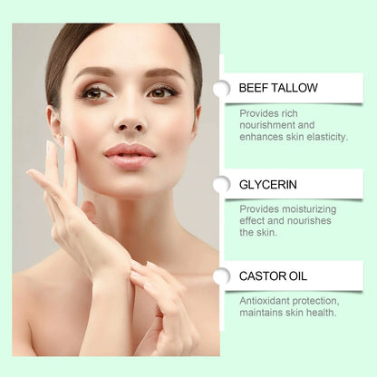 🌿 Baume de suif biologique à l'huile de ricin et à l'encens pour un soin naturel et hydratant de la peau ✨
