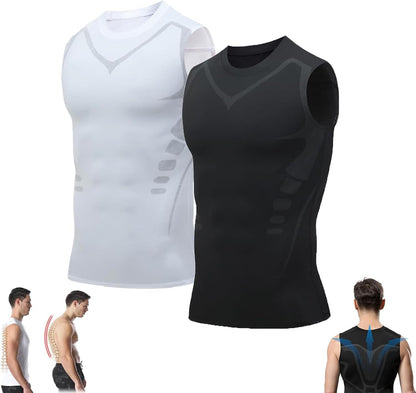 Pukmqu Gfouk Menionic Turmalin Nontion Corching West, ionic Shape-Noble Shirt, Correction de posture pour les hommes, Back Support Nest