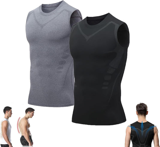 Pukmqu Gfouk Menionic Turmalin Nontion Corching West, ionic Shape-Noble Shirt, Correction de posture pour les hommes, Back Support Nest
