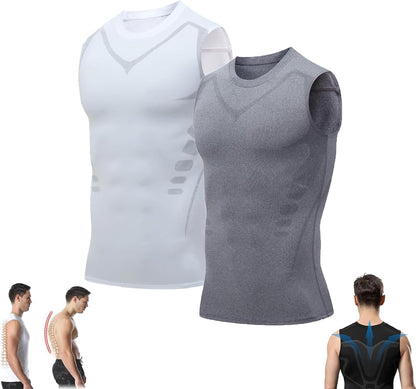 Pukmqu Gfouk Menionic Turmalin Nontion Corching West, ionic Shape-Noble Shirt, Correction de posture pour les hommes, Back Support Nest