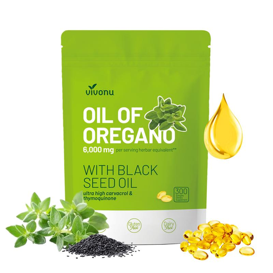 Huile d'origan avec de l'huile de cumin noir (300 capsules) | Antioxydants naturels | Support nutritif | Suppléments alimentaires végétaux très efficaces