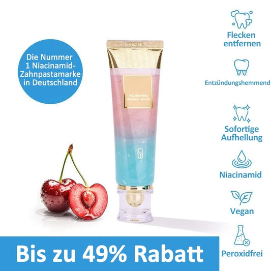 🔥Sidste dag 49% rabat🎁Niacinamid Whitening Tandpasta – hvidter tænder, beskytter emaljen og giver frisk ånde med hver tandbørstning! 🦷🌿