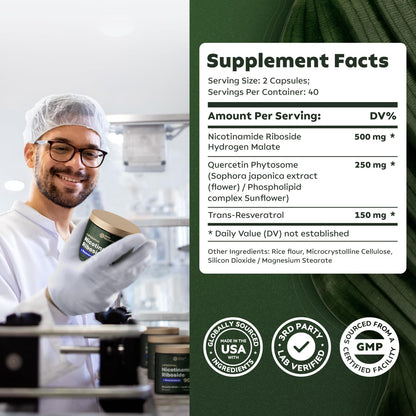 '-Reus Research NR900-NAD + Suppléments alimentaires pour soutenir le vieillissement cutané, pour plus d'énergie et de concentration - 80 pièces-vitamine et suppléments de bien-être