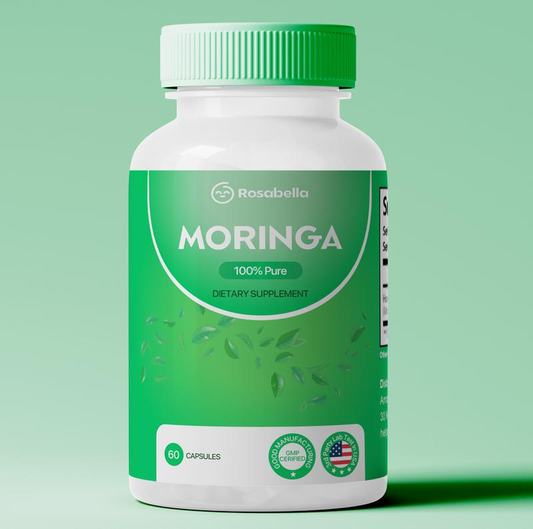 Capsules Rosabella Moringa (800 mg) pour soutenir le système immunitaire, la santé intestinale et les vitamines