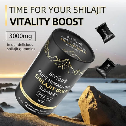 Shilajit Gummies: Pure Shilajit Himalayan Rich in Ashwagandha Gaulshura Fulvic Acid 85 Micronutrients Suitable for Men and Women No Added Sugar Non-GMO 100% Natural Organic 60 Gummies
