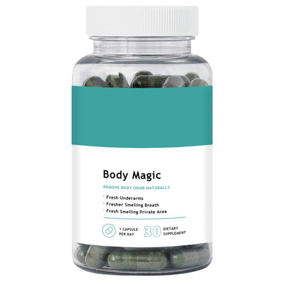 Corps magique chlorophylle pilule-odeur corporelle, détoxification et peau