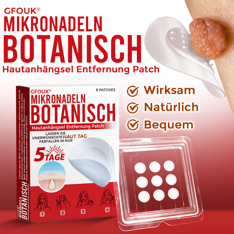 Patch botanique de micro-aiguilletage GFOUK® pour l'élimination des acrochordons 🇩🇪 Fabriqué en Allemagne