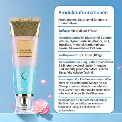 🔥Sidste dag 49% rabat🎁Niacinamid Whitening Tandpasta – hvidter tænder, beskytter emaljen og giver frisk ånde med hver tandbørstning! 🦷🌿