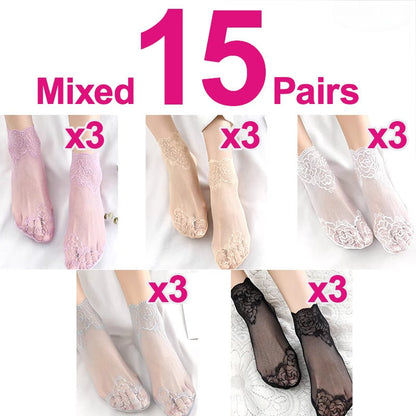 Chaussettes de bateau avec un bord floral