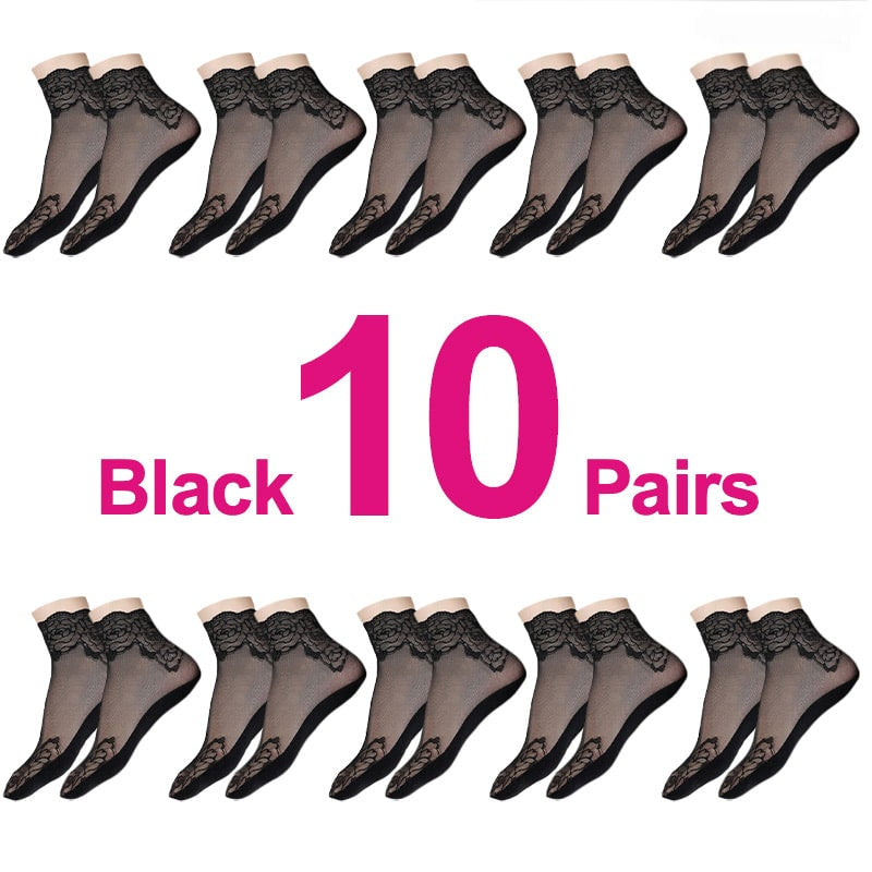 Chaussettes de bateau avec un bord floral