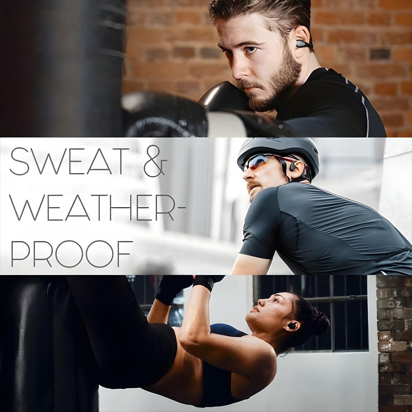 Écouteurs sportifs sans fil imperméables avec microphone
