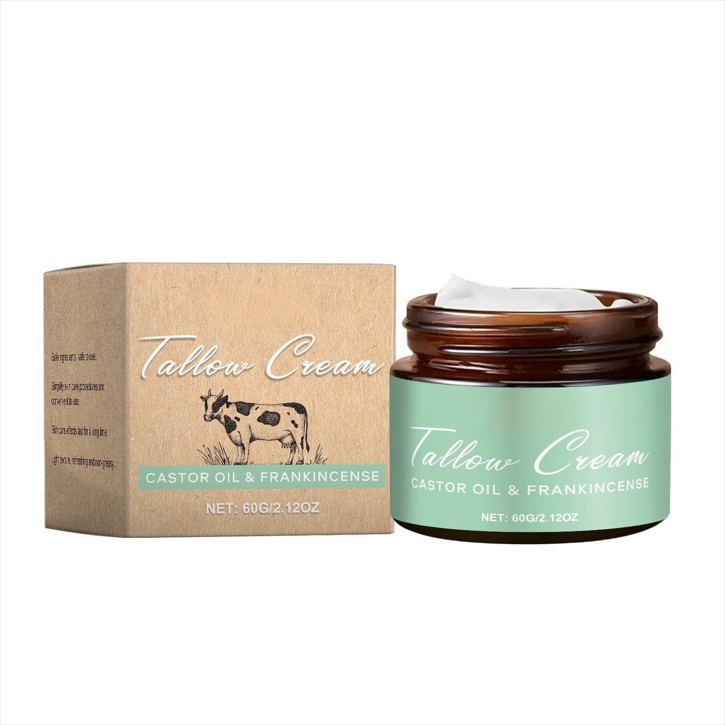 🌿 Baume de suif biologique à l'huile de ricin et à l'encens pour un soin naturel et hydratant de la peau ✨